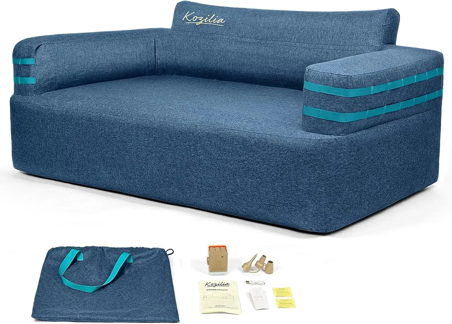 Portable Inflatable Sofa with Built-in Pump - Quick Inflation Comfortable and Durable Blow Up
