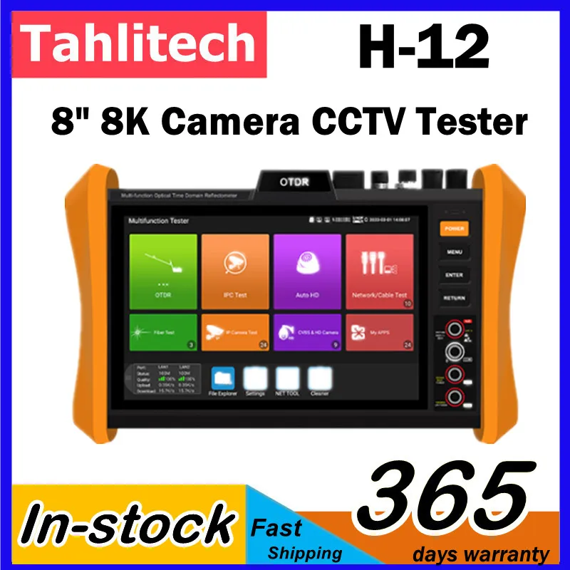 

2025 8-inch CCTV IPC Tester IP / Analog / CVI / TVI / AHD/ HDMI / VGA / SFP /PoE++ All-in-one 8K H.265 IP Camera Tester