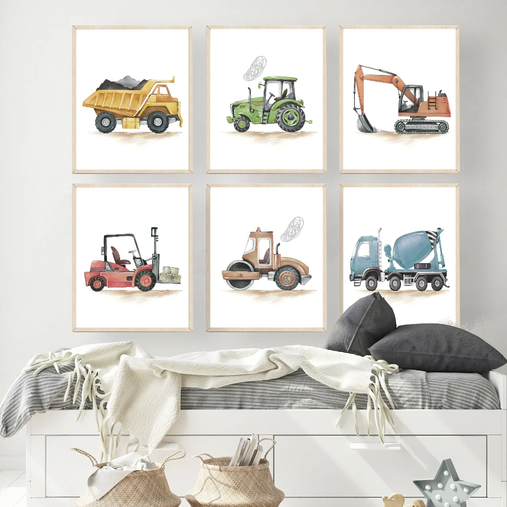 İnşaat Aracı Baskılar Tuval Bo - Heavy Equipment Background incelemesi ve fiyatı