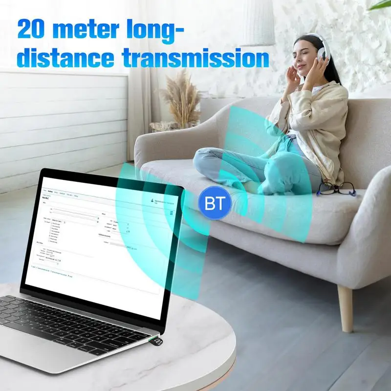 USB Wireless Adapter USB Adapter Wireless Receiver Transmitter Low Latency Transmission Real-Time Audio Adapter For Earphones