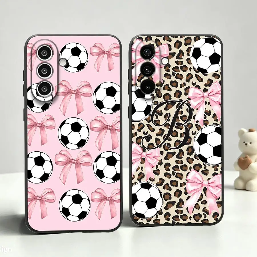Phone Cover Case for Samsung Galaxy A55 A73 A51 A37 A05 A06 A53 A17 A57 A15 A23 A52 A36 A25 A16 A70 A50 A12 A41 A13 Soccer Pink