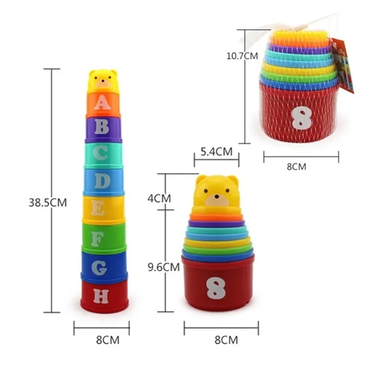 Giocattoli impilabili per tazze Montessori per bambini, piscina da spiaggia, vasca da bagno, giocattoli educativi per bambini da 0 a 12 mesi, regalo di Natale