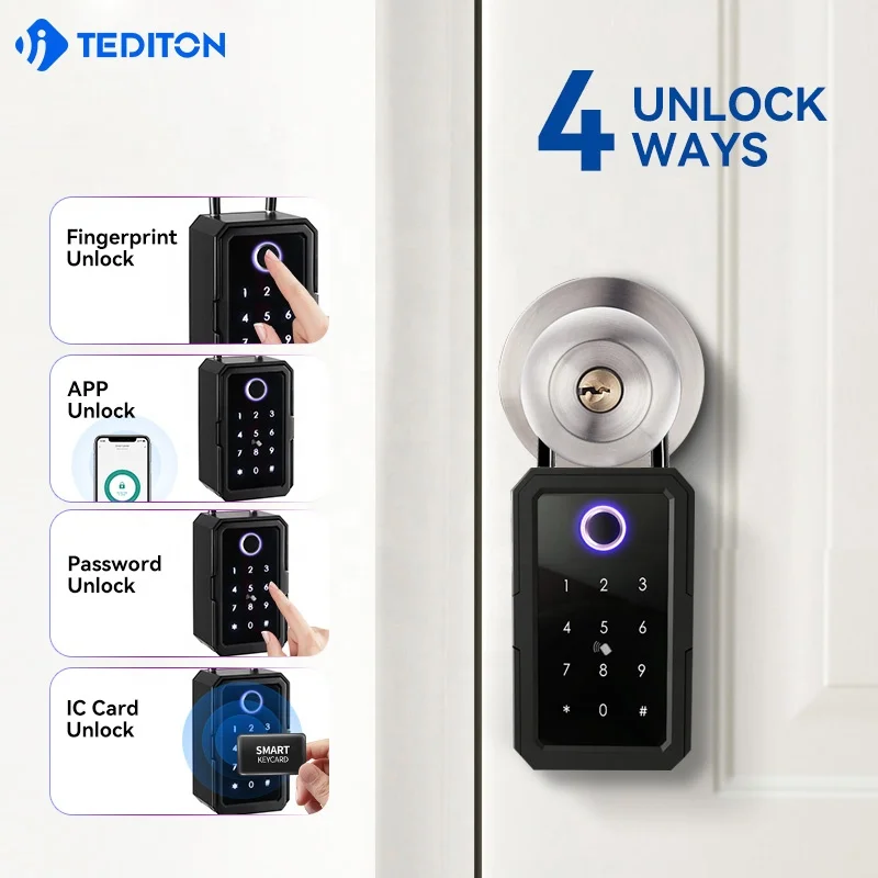 New Style Waterproof Safe Key Box Digital Key Card Password Door Ttlock APP Fingerprint Smart lock