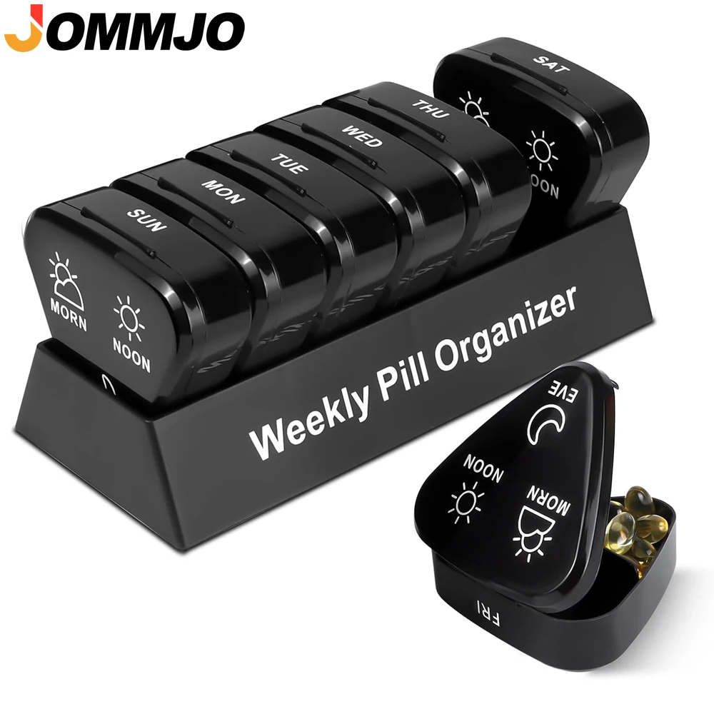 

1PCS Weekly Pill Organizer 3 Times A Day, Compact Pill Box 7 Day with Roomy Pill Case for Managing Your Vitamins, Fish Oils