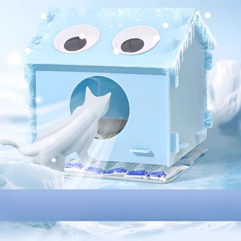 Cooling Pet Bed Summer Cat House Ice Mat Dog Bed Scratch Resistant Waterproof Moisture Proof Breathable Pad for Hot Weather Use