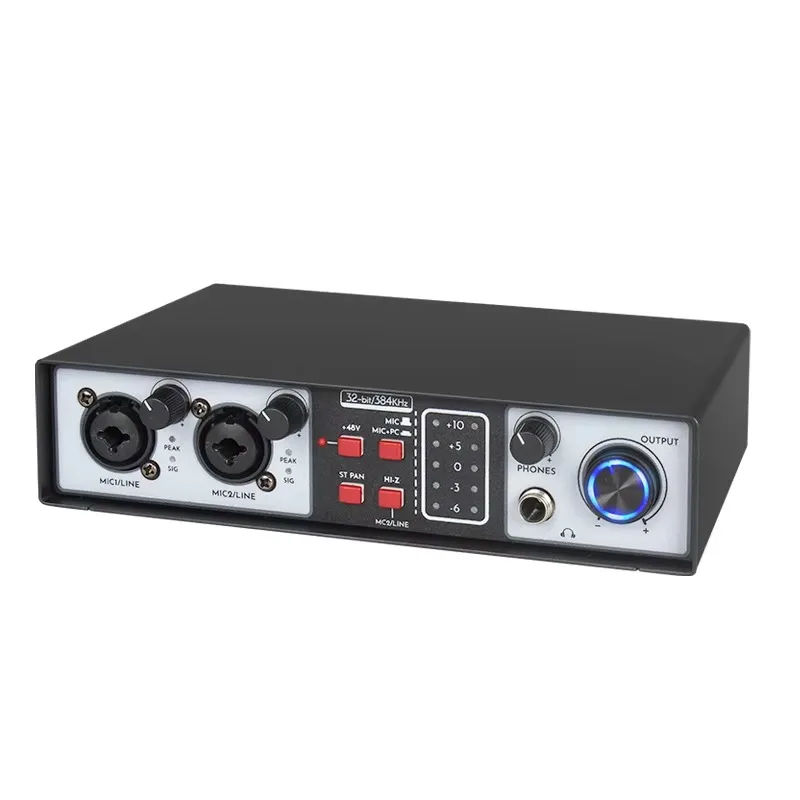 Professional  Audio Interface Usb Sound Mixer For Computer Recording  Music Studio Microphone 36bit 384kHz Electric Guitar Mic