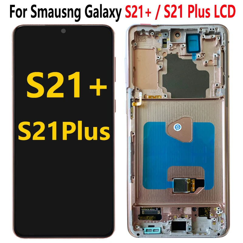 6.7'' NEW OLED S21+ LCD For Samsung S21 Plus Display Touch Screen Digitizer For  S21 Plus G966F G9960 G996B With Frame LCD