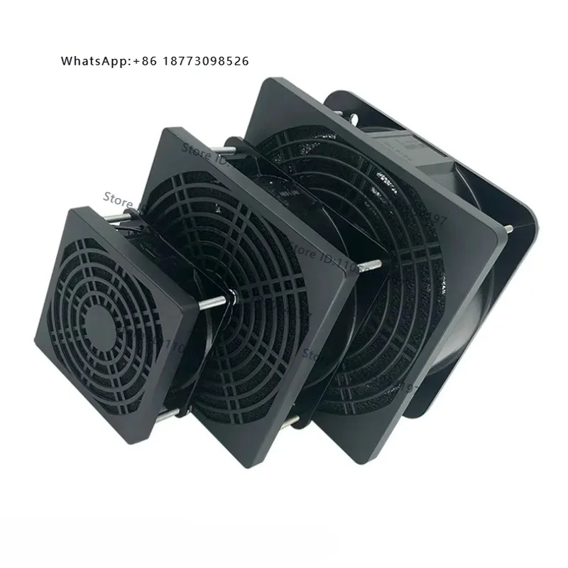 Dust proof three in one mesh hood electrical box axial fan 220V 24V industrial cabinet silent cooling exhaust fan