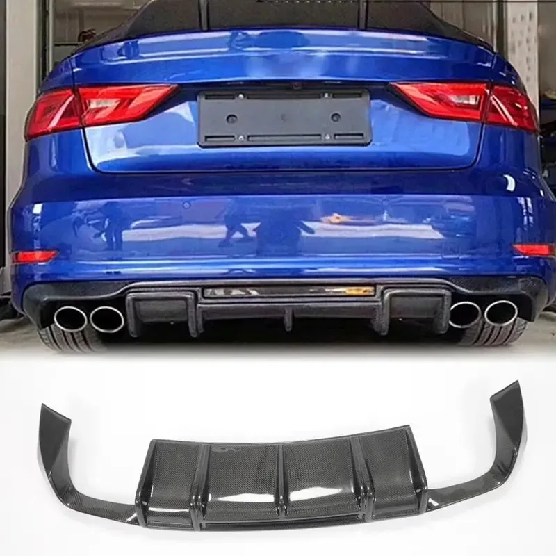 

Carbon Fiber Rear Diffuser A3 S Line S3 Sedan 2013 2014 2015 2016 Lower Bumper Lip Spoiler Body Kit Selling