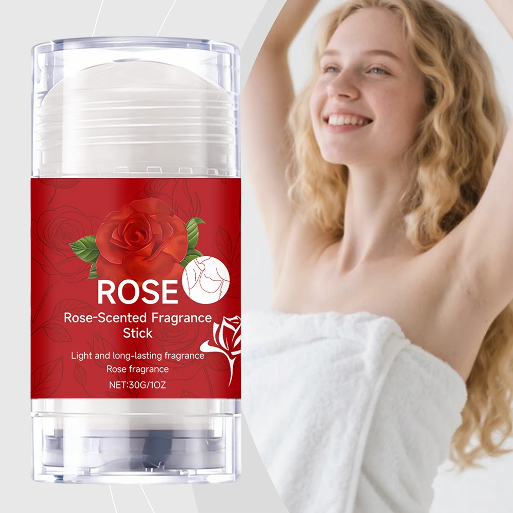 Rose-Scented Fragrance Stick Body Deodorant Light And Long-Lasting Fragrance Rose Non-Irritating Post-Shower Hydration Routine ﻿
