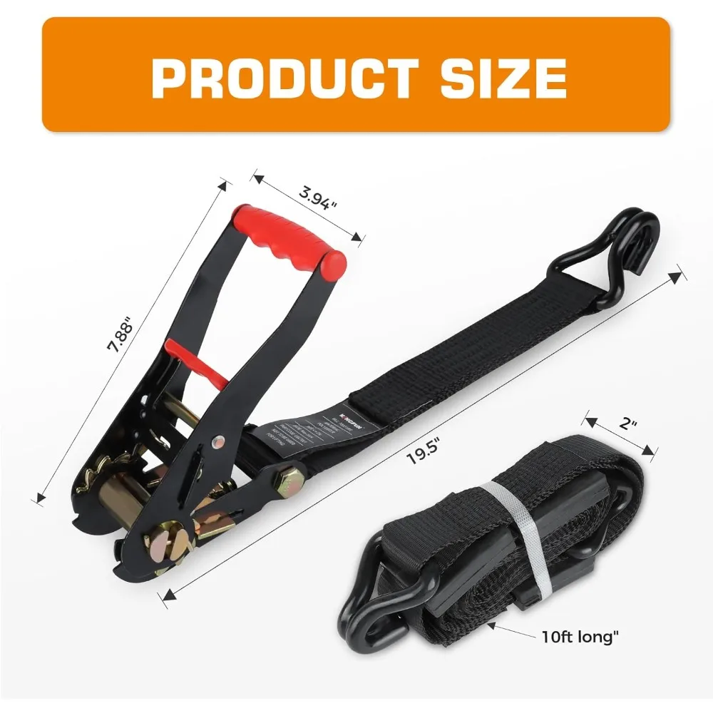 

Heavy Duty Car Tie Down Straps for Trailers 4 Pack-Tire Straps with 10,000 lbs Break Strength, Secure Wheel Strap for Car Hauler