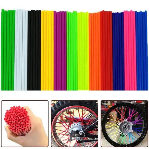 36 unids/pack Protector de radios de rueda de bicicleta colorido llantas de Motocross cubiertas de pieles Protector de bicicleta todoterreno Kit de envolturas protector de bicicleta de motocicleta