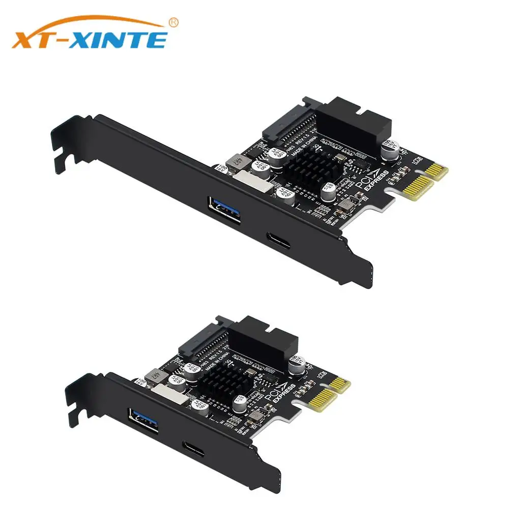 

PCIE To USB3.0 Expansion Card Type-C 5Gbps Controller PCI-E Type E 19P20P Adapter Card SATA 15Pin Power Connector for PC Desktop