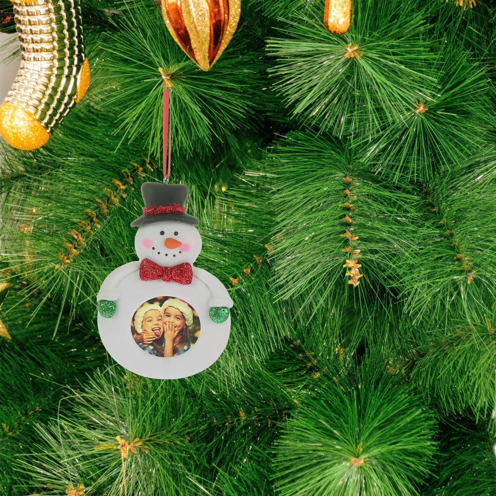 

1Pcs Snowman Photo Frame Pendant Xmas Polymer Clay Hanging Ornament Ideal Christmas Tree Decor Photo Frame Decor