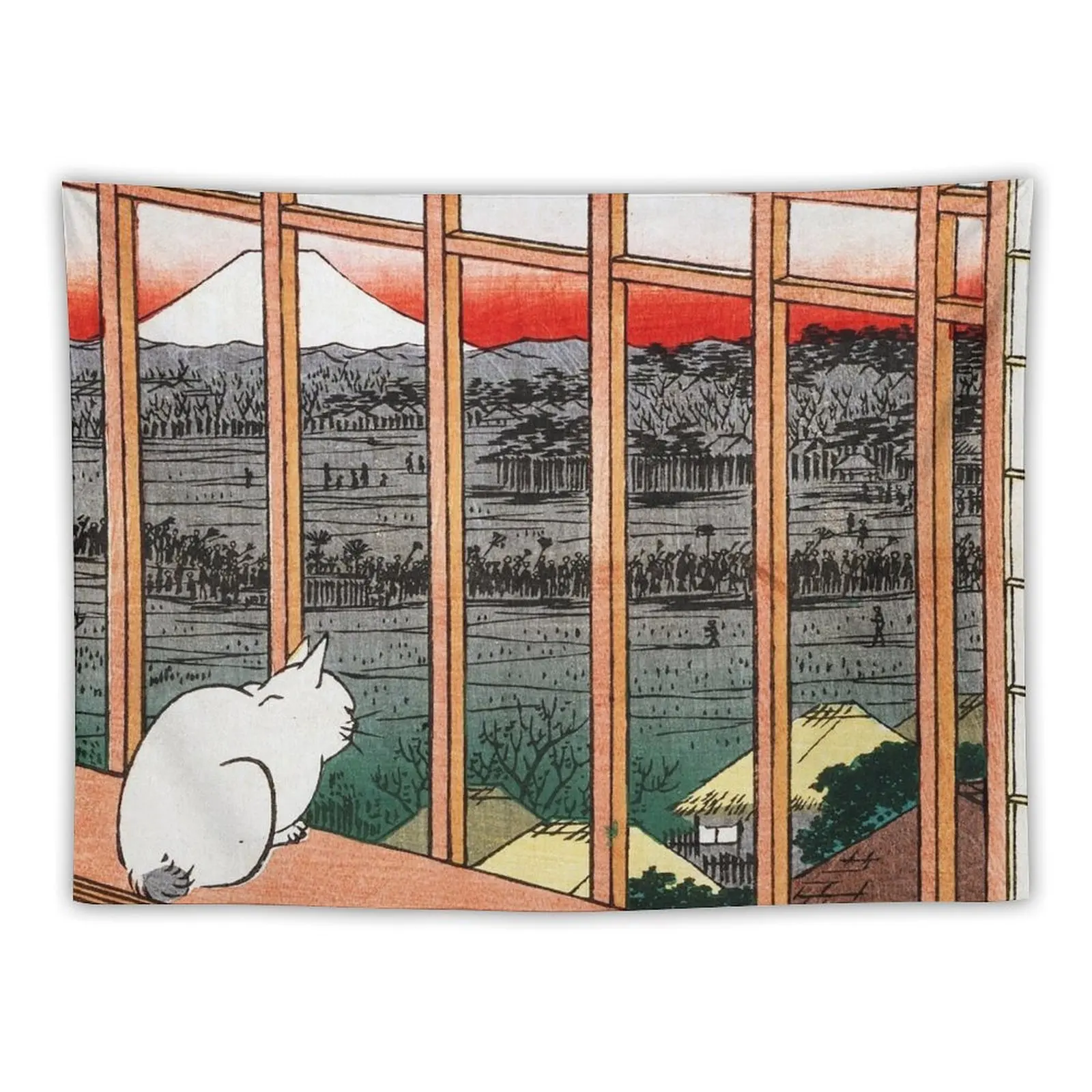 

Utagawa Hiroshige Japanese Woodblock Cat Print Tapestry Tapete For The Wall Wall Hanging Decor Tapestry
