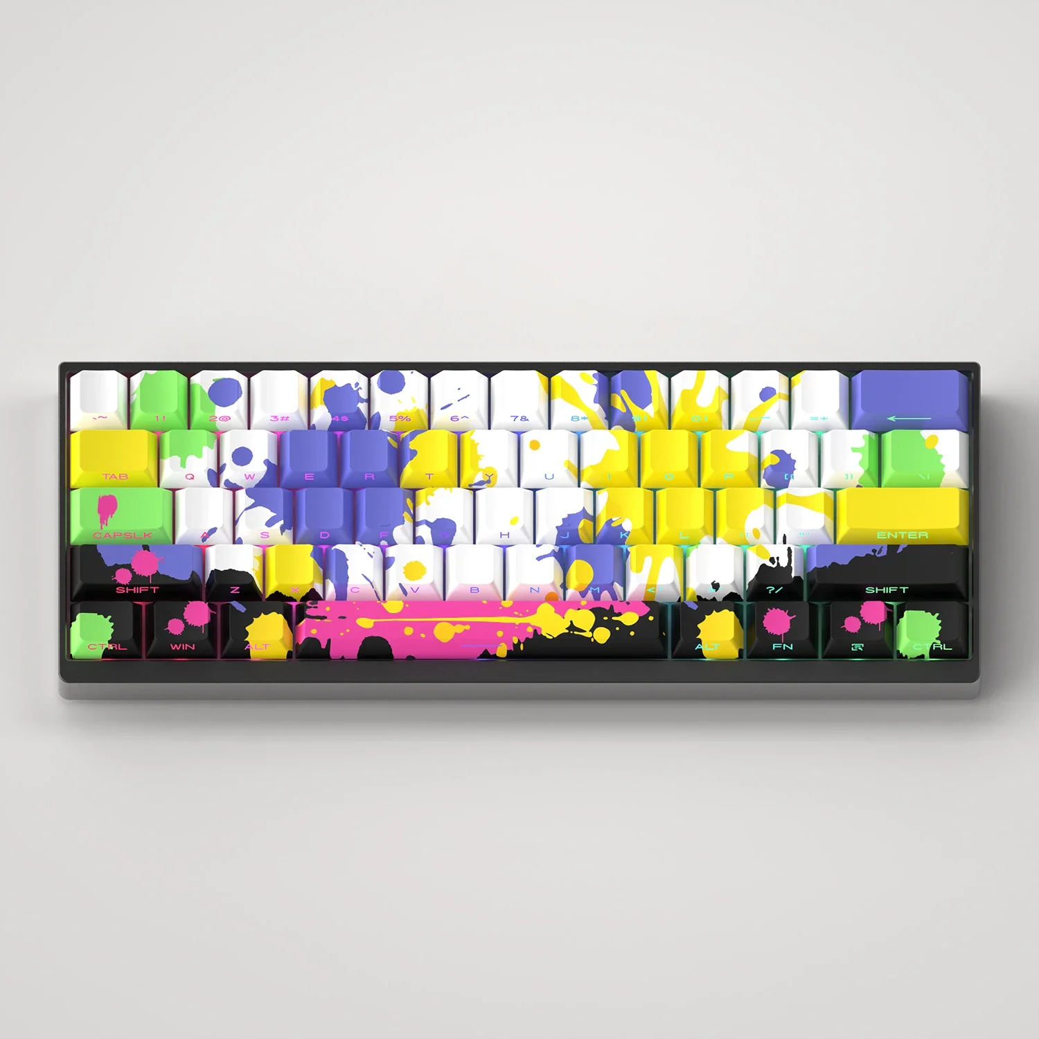 130 Keys Doodle Keycaps for Mechanical Keyboard PBT 5 Side Dye Sub Cherry Profile Height Side Print Backlight Through AULA F75