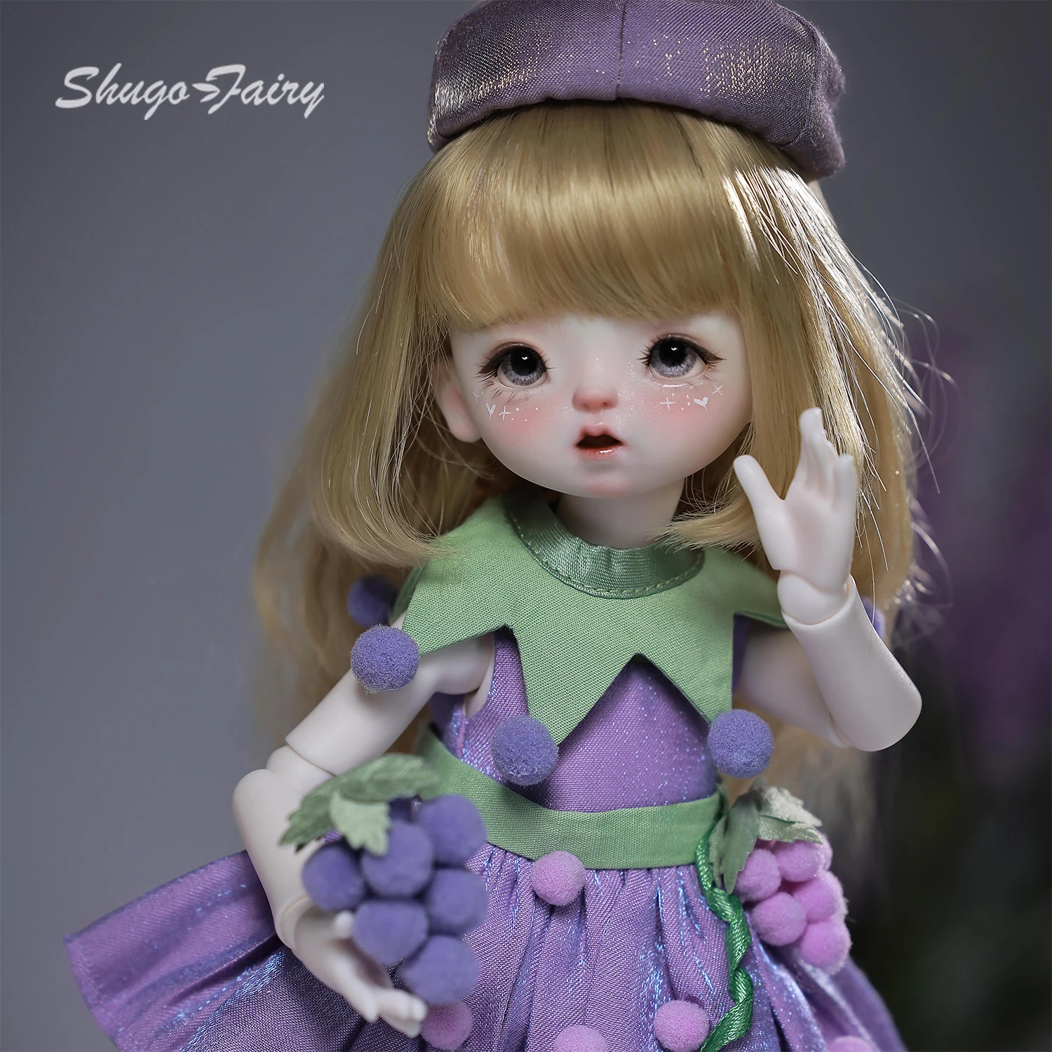 Qiqi A 1/6 poupée articulée boule visage de bébé violet règne princesse raisin doux Style Lolita coréen ShugaFairy poupées