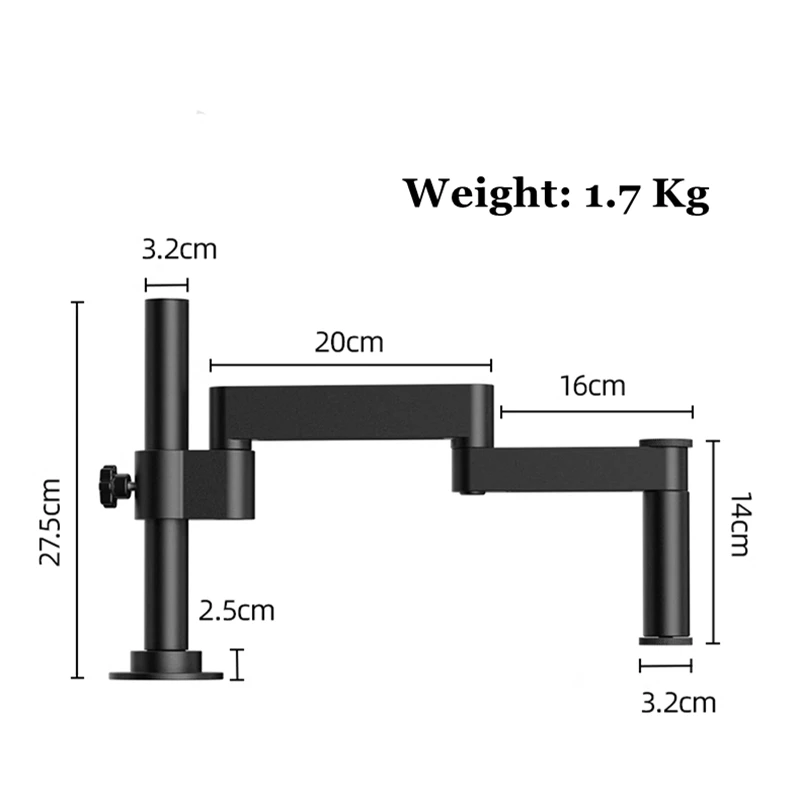 Microscope Swing Arm Metal Bracket 360 Degree Fixedable FoldableUniversal Telescopic Holder for Microscope Holding