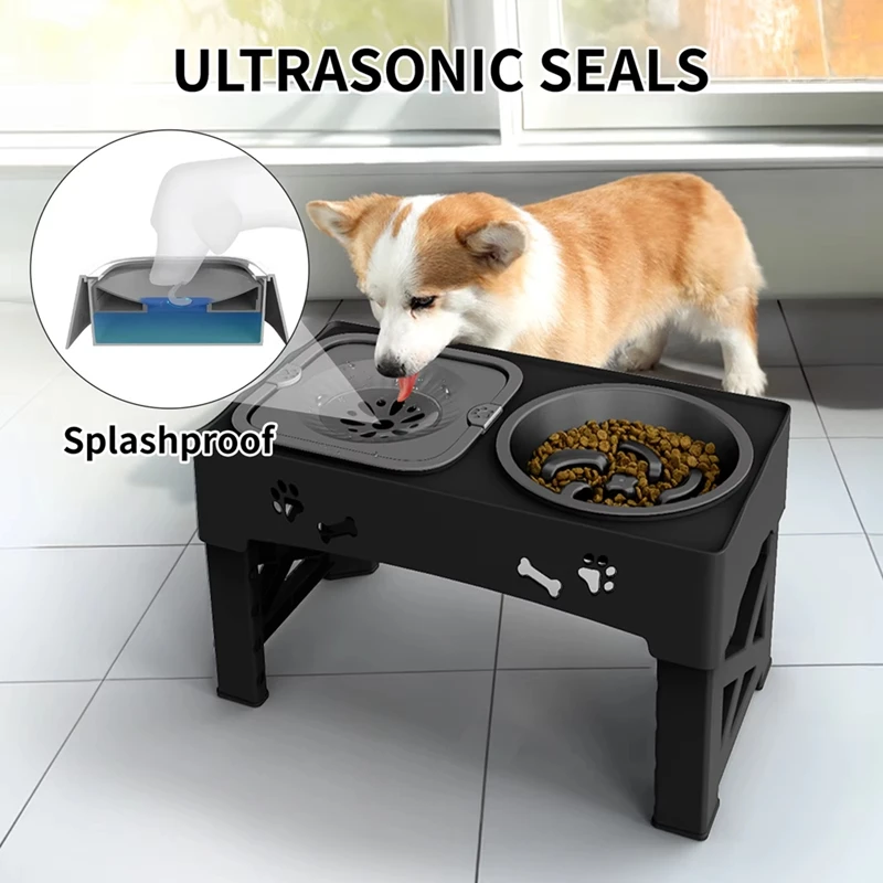 

3-in-1 Pet Feeder Slow Feed Bowls Double Bowls FoldableJAS
