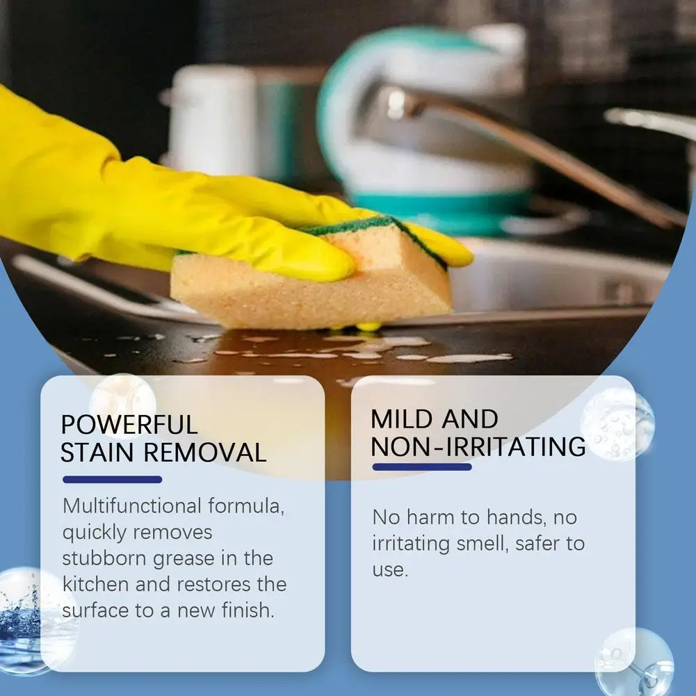 Kitchen Cleaner Deep Cleaning Spray Oil Stains Cleaner Quick Remove Oil Grease Degreaser With Multi-Surface Decontamination