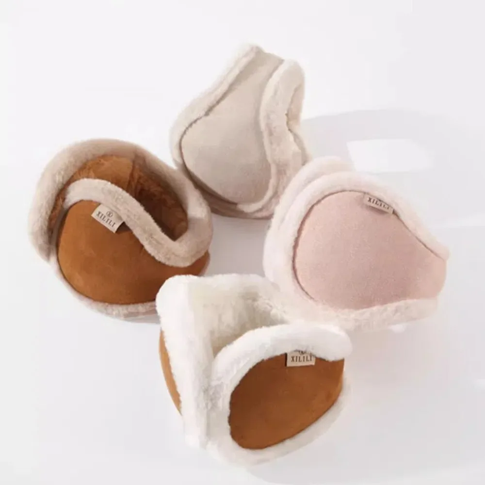 

Comfortable Thicken Plush Winter Earmuffs Solid Color Antifreeze Ear Cover Cold Protection Fleece Ear Muffs Men