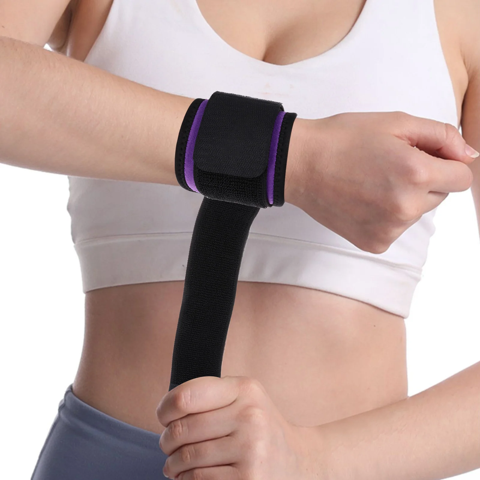 

2pcs 1 Pair Compression Wrist Support Breathable Adjustable Sports Wristband For Fitness Running Basketball Weightlifting Gym