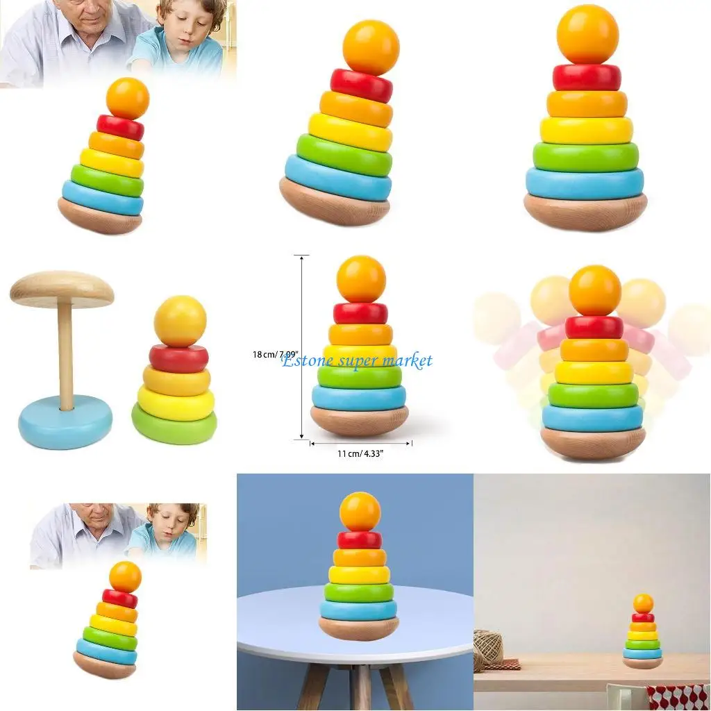 Jouets bain pour tout-petits 1 à 3 ans, cercles empilés, cadeaux d'anniversaire pour bébé, jouet créatif à filer coloré à