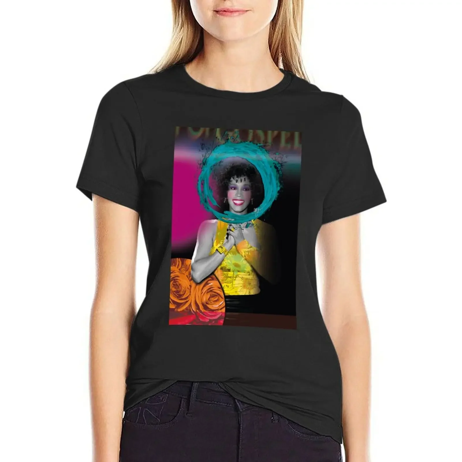 

WHITNEY Classic T-Shirt Short sleeve tee Female clothing tops blanks t shirt dress Women