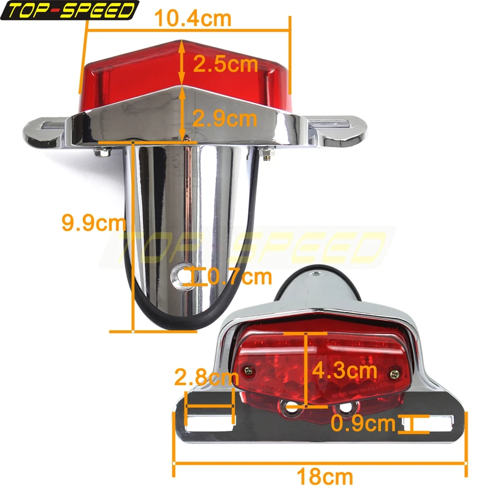 12V Motorcycle LED Taillight Rear Brake Light For Cafe Racer Harley Honda Yamaha Bobber Suzuki Lucas Style Retro Tail Stop Lamps