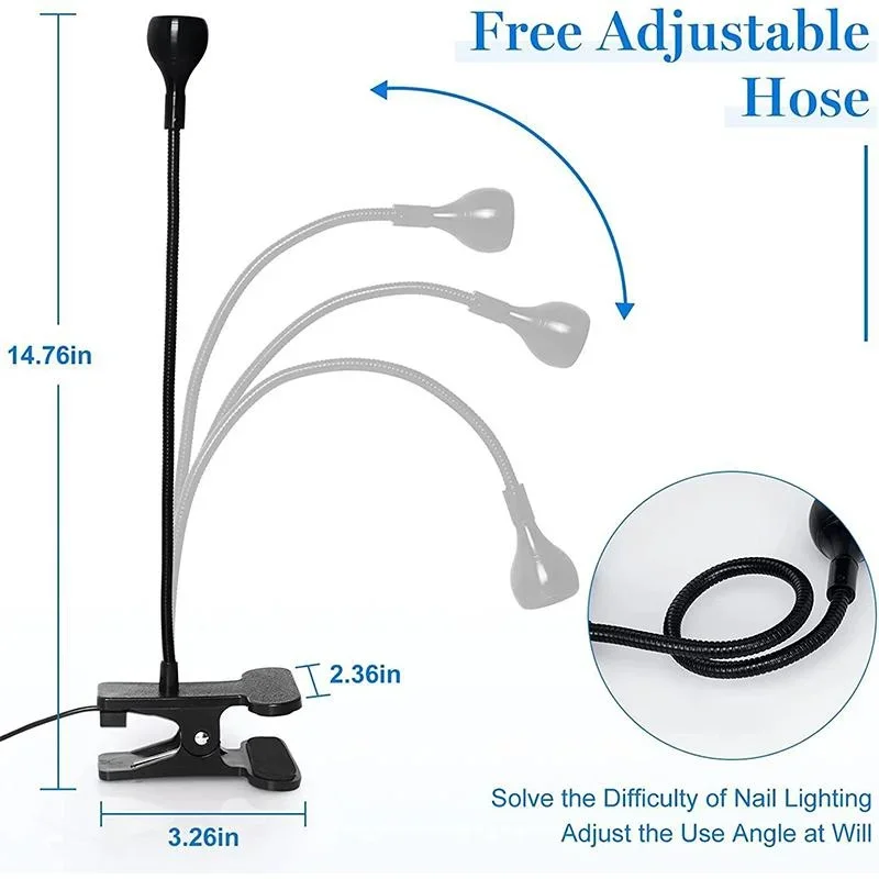 Lampada per unghie a LED Asciugatrice Luce UV Clip-On Mini USB Strumento per polimerizzazione gel per salone di pedicure manicure