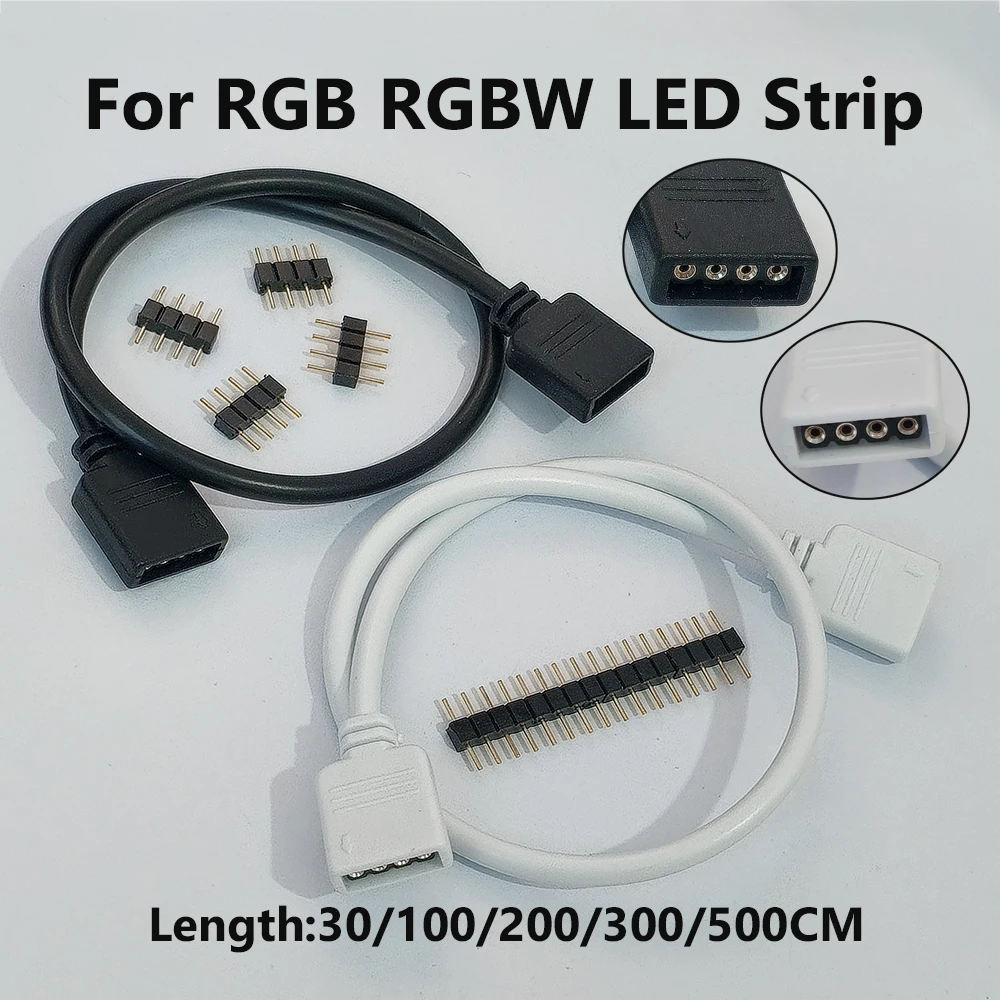 1 Stück lötfreier 4-poliger Dual-Buchsen-Verlängerungskabel für RGB- und RGBW-LED-Streifen, geeignet für 3528- und 5050-RGB-Lichtstreifen-Controller. – Detail 1