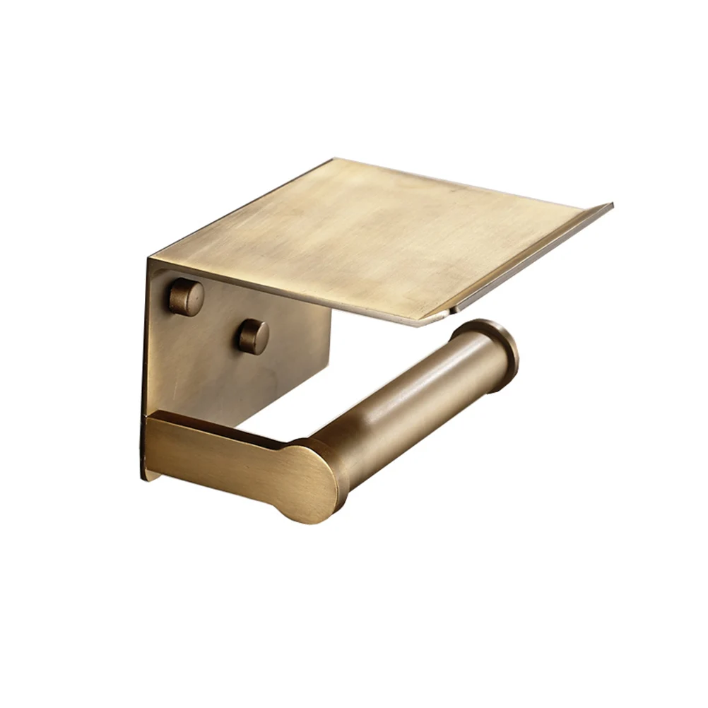 

Mobile Phone Toilet Paper Holder Rack Holders Space Aluminum Wall Mounted Bathroom Shelf