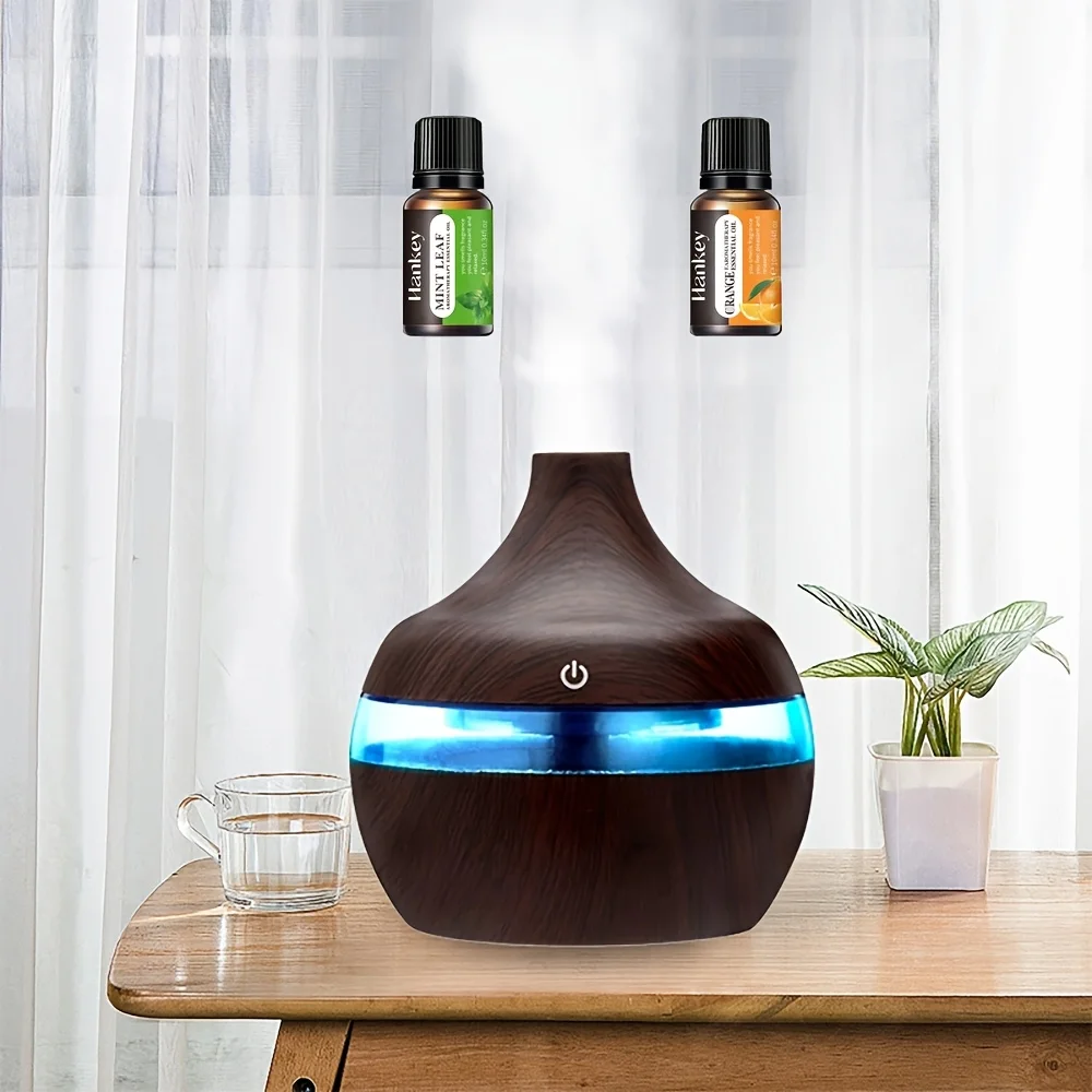 Ultrasonic Cool Mist Humidifier 10.14oz, Aromatherapy Diffuser with 7 LED Lights, Touch Control, USB Powered, Pre-Filter, Plasti