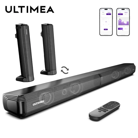 ULTIMEA 100W 2.2ch TV Sound Bar, 2-in-1 Detachable Bluetooth Soundbar…