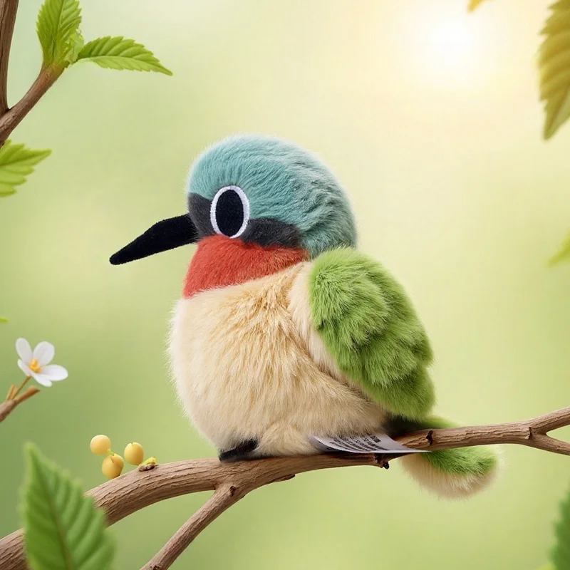 

Cute Lifelike Green Sun Bird Plush Toys Soft Fluffy Mini Bird Toys Kawaii Desktop Pets Funny Kids Toys Game Props Pretty Gift