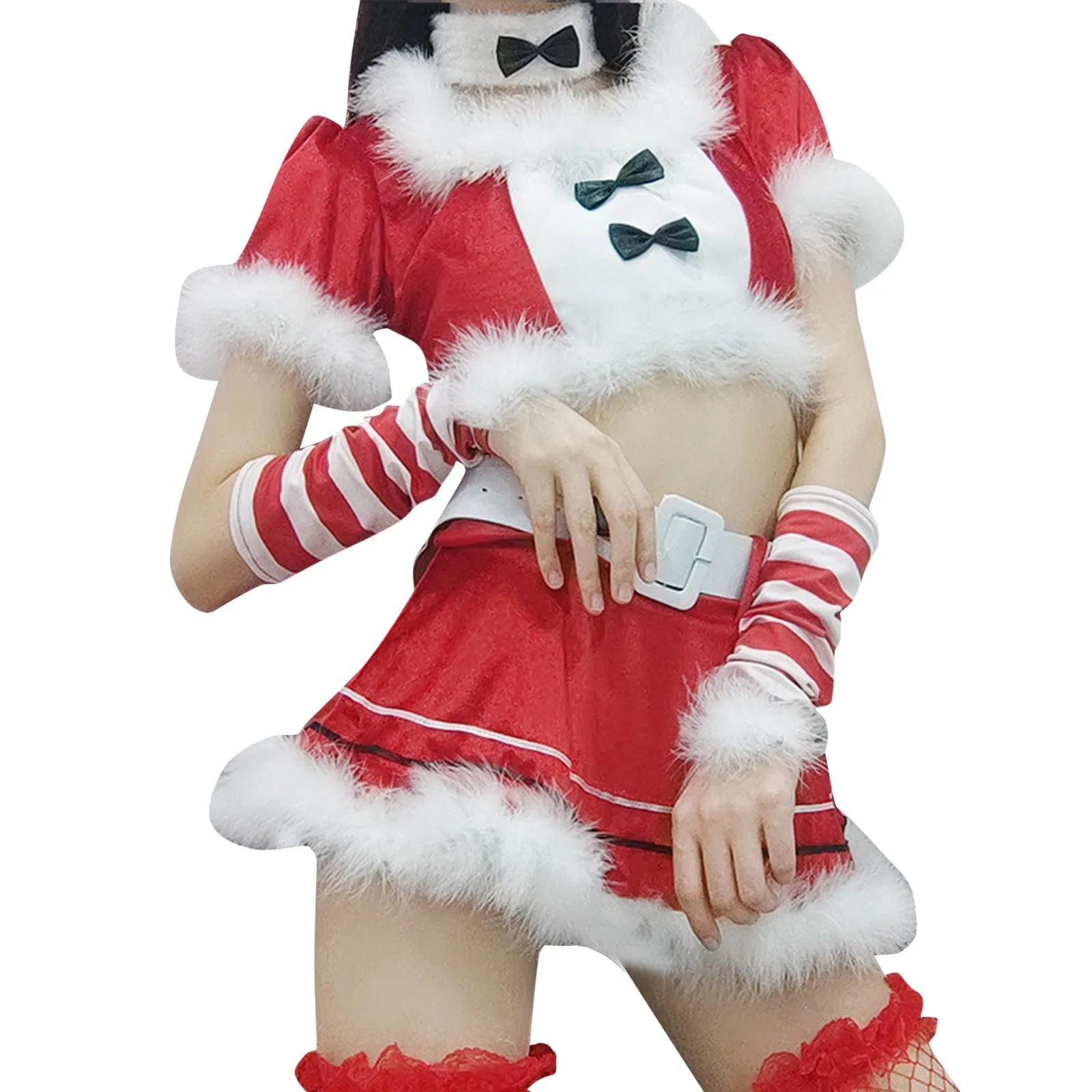 Mooie Rode Meid Lolita Jurk Kawaii Halloween Outfits Schort Meid Kawaii Kerstjurk Santa Claus Cosplay Kostuum Vrouwen