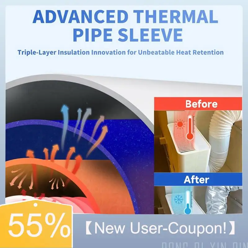 【Fast Delivery】Portable AC Hose Insulation Sleeve Upgrade Heat Insulation Material For 5In & 5.9In Exhaust Hose Air Conditioner