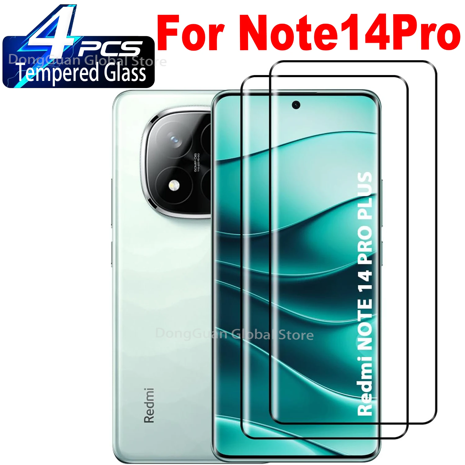 

1/4Pcs 3D Tempered Glass For Xiaomi Redmi Note 14 Pro Plus Screen Protector Glass Film