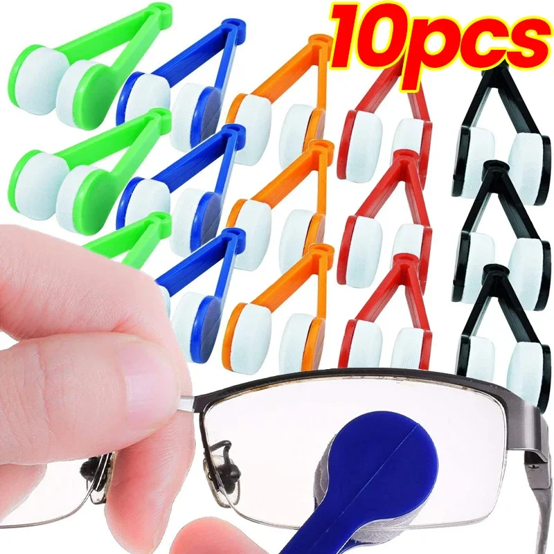 Escova de óculos de sol de microfibra portátil, óculos Wipe, Creative Multifuncional Eyeglass Cleaner, Wiping Tools, 10pcs