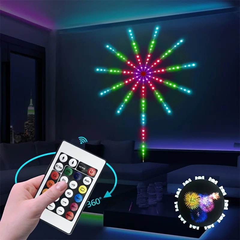 5v magic indoor LED fireworks lamp, LED fireworks emission effect with remote control and APP control, music synchronization RGB image 5
