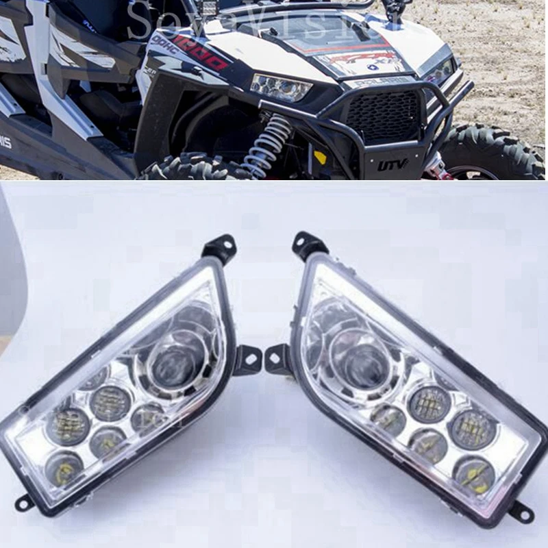 ATV/UTV Parts & accessories LED headlight for ATV 40W Black front Headlamp for UTV 32V Polaris RZR1000 for headlight