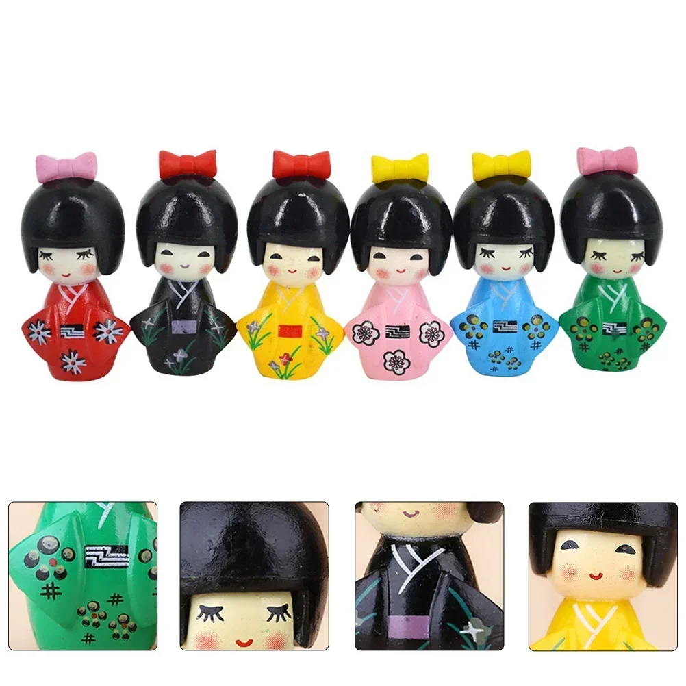 Kimono Japanese Kokeshi Dolls Miniature Girls Geisha Figurines Landscapemicro Ornaments Mini Girl Day Figurine Traditional Japan