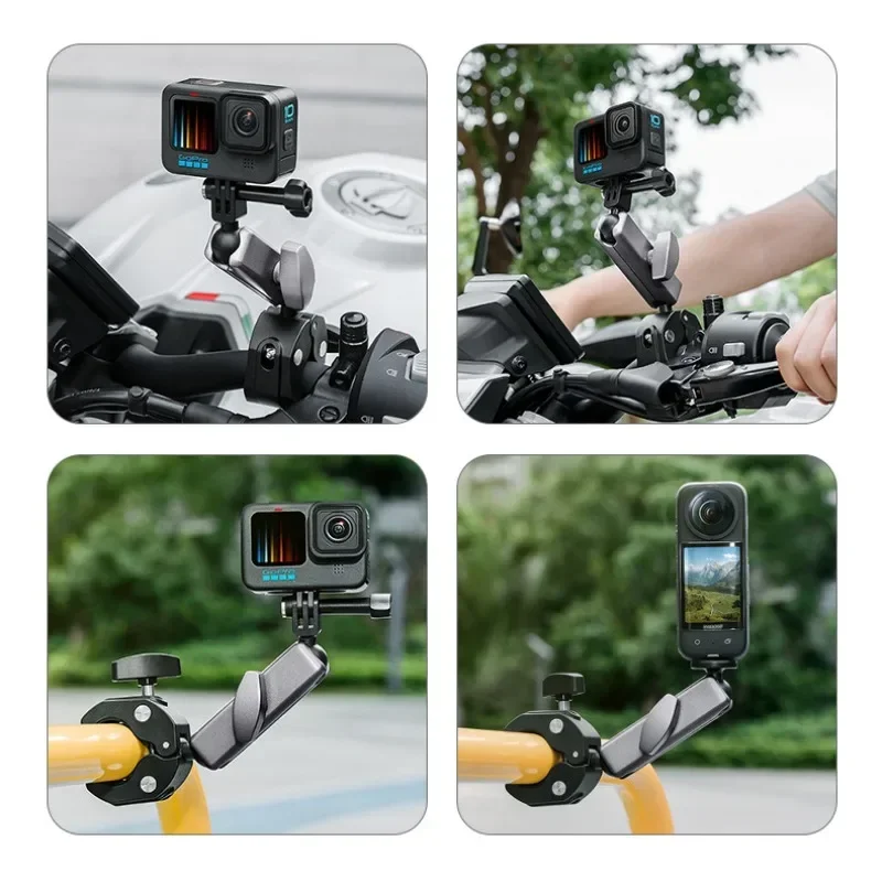 

For GoPro 11 10 9 8 Motorcycle Bicycle Camera Holder Handlebar Mirror Mount Bike Bracket for DJI OSMO insta360 Action Camera