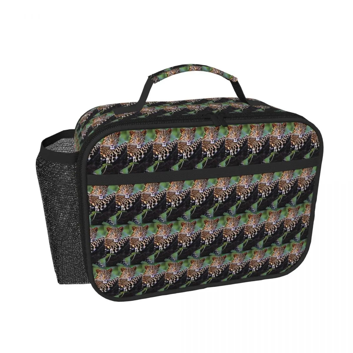 Skin Of A Wild Savannah Animal Panther Big Cat Insulated Lunch Bag for Women Children Portable Food Boxes Thermal Lunch Box Tote