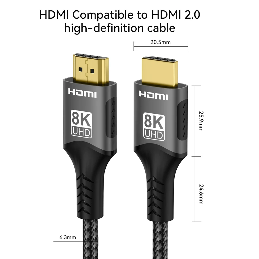 1/2/3/5M  HDMI-Compatible 2.1 Cable Video Cable For PS5 Xbox Webcam Camcorder TV Box Fire Stick Laptop HDCP eARC 8K 60HZ 4K 120H