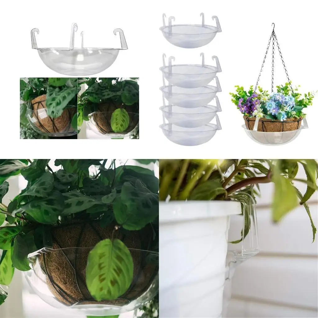 

E8BD Round Plant Pot Stand With Hide Water Drainage Shatterproofed Plastic Hanging Tray Gardening Accessory