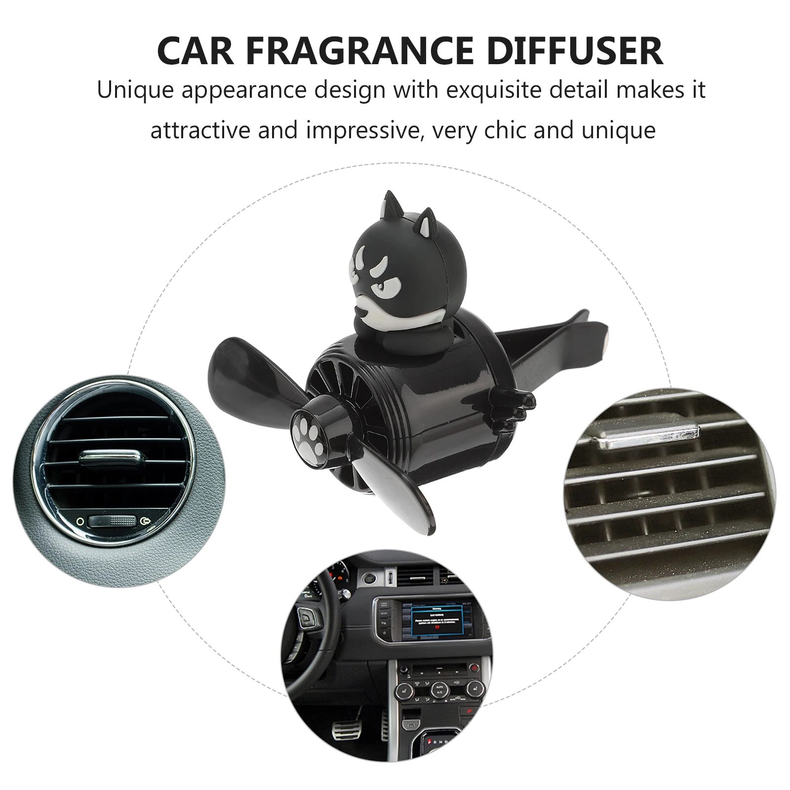 

Premium Air Freshener Diffuser 3D Design Small Fan Fragrance Decor For Car Interior Portable Lightweight Abs Material