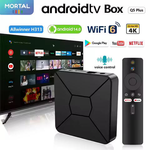 Factory Directly Mortal Q5 plus TV box 4K Android 14 Allwinner H313 2.4G&amp;5G Wifi6 Blueooth5 2GB8G16GB Tv box Tv 4k Free Live TV