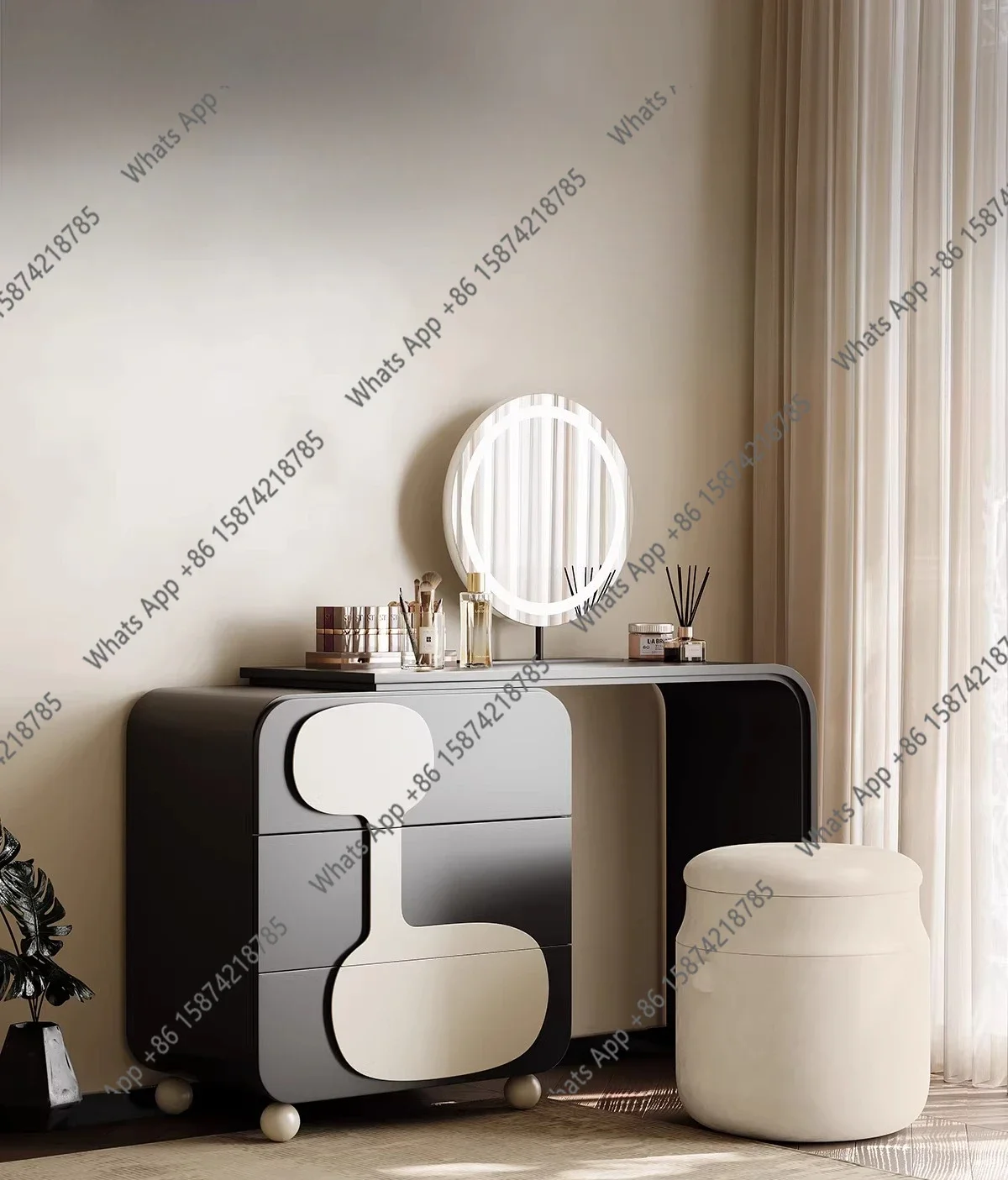 X Italian Minimalist Designer Master Bedroom Dressing Table Dresser 2025 New Light Luxury High-end Feeling