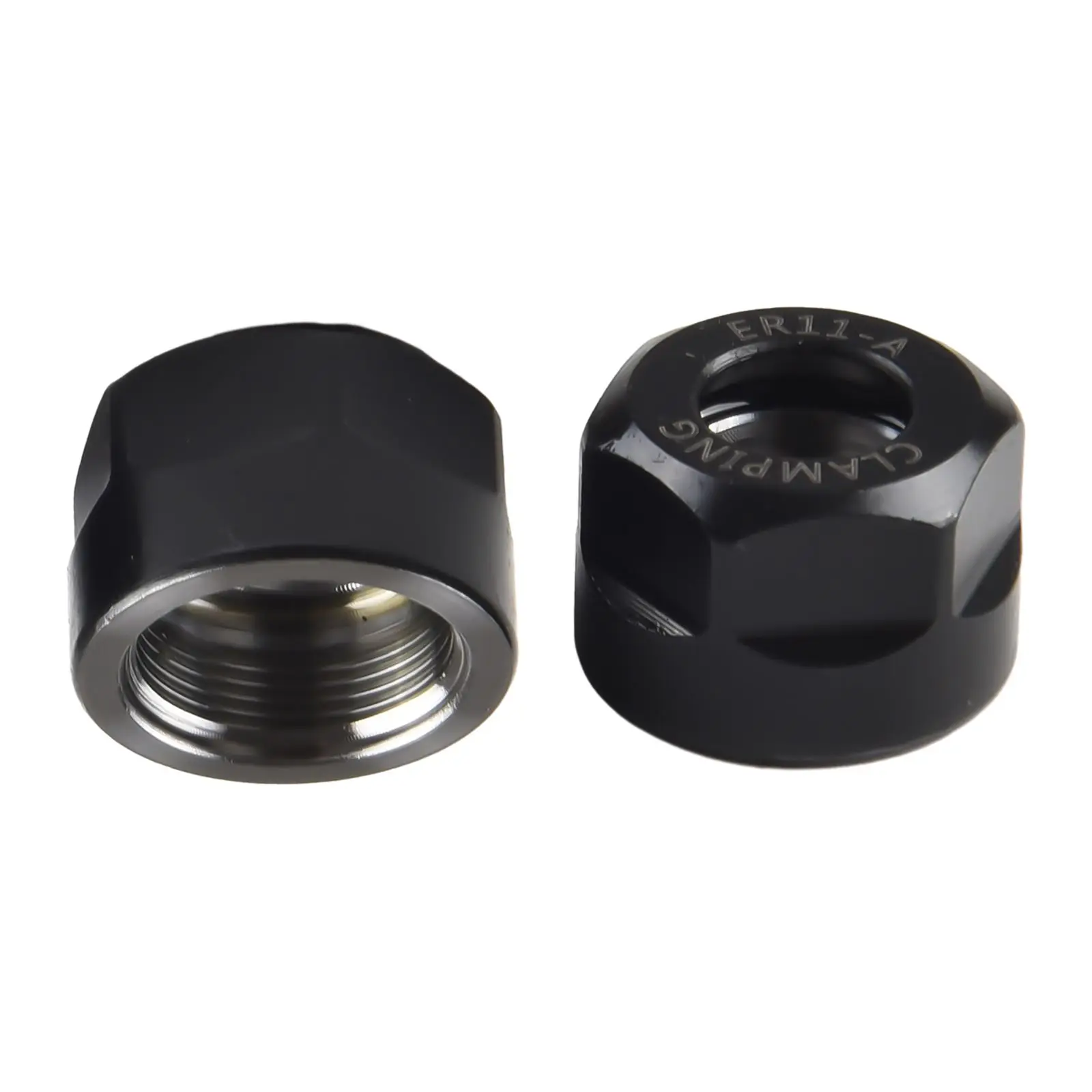 For ER11 A Type Collet Clamping Nut 2PCS for CNC For ER Collet Milling Chuck HoldFor ER Lathe Hardened Steel MatFor ERial